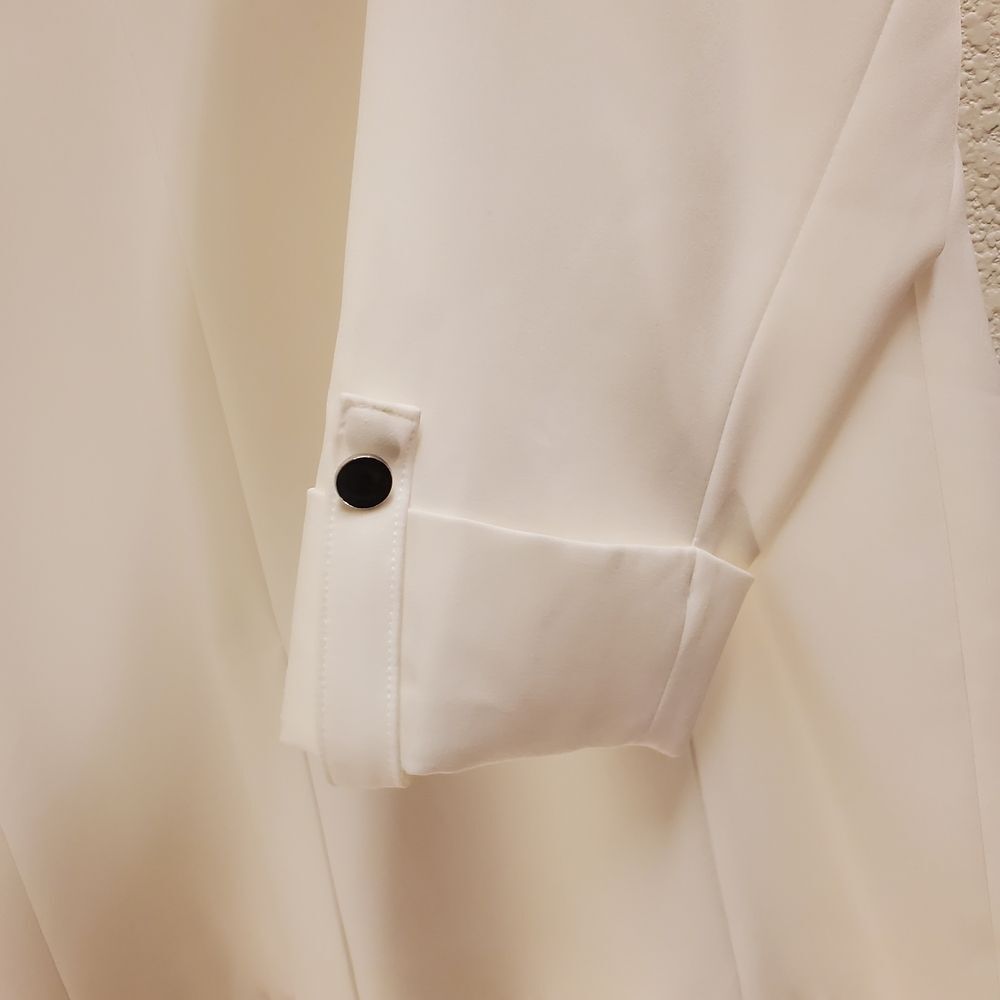 Women's Cream Open-Front Blazer Jacket - Picture 7 of 9